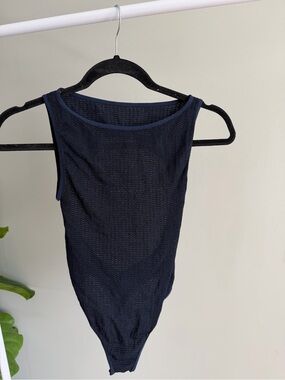 Bundle of Free People Sleeveless Bodysuits Navy and Black One Size